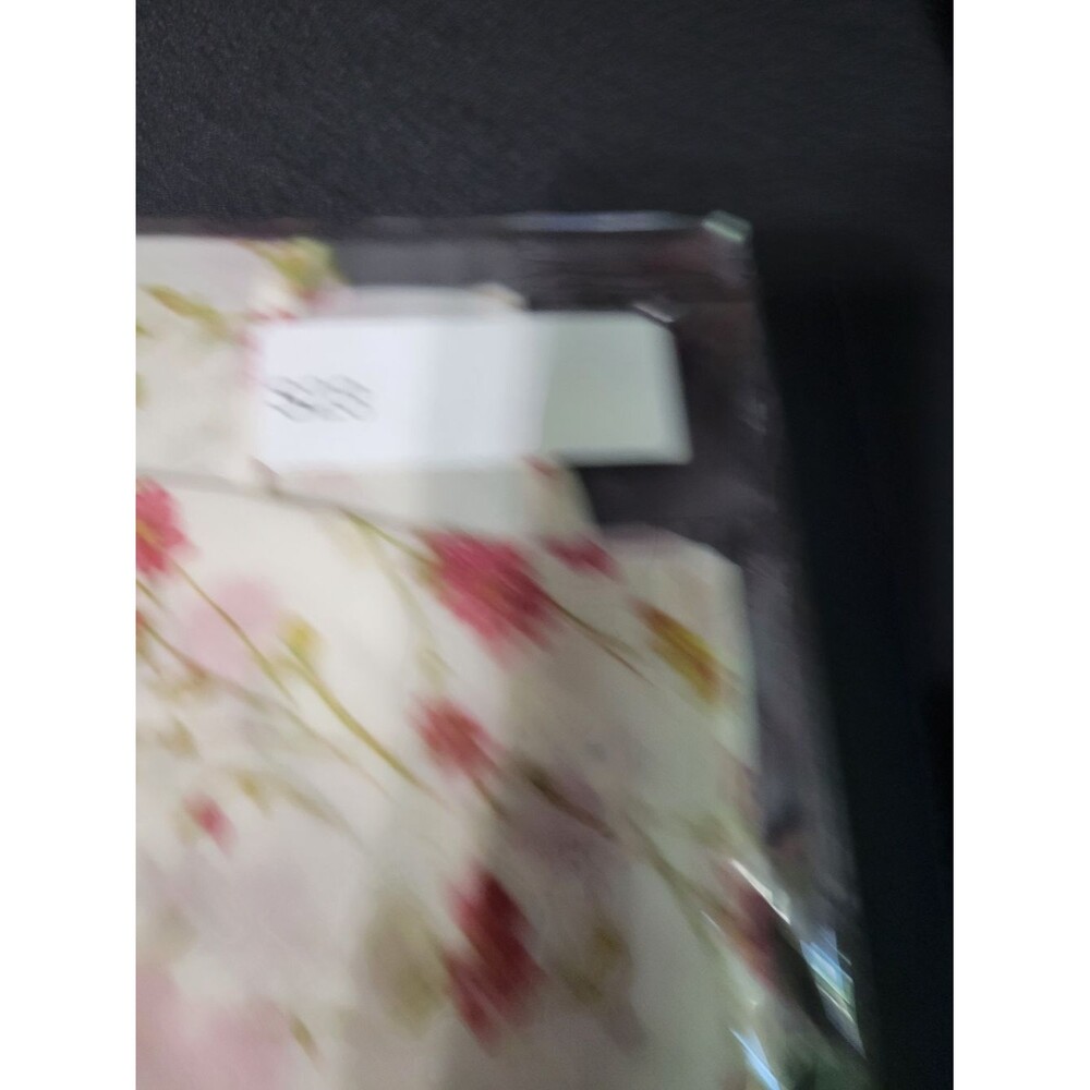 Krazy Kat Blouse Womens Medium Cream Pink Floral Excellent Peplum Button Back - Picture 5 of 5